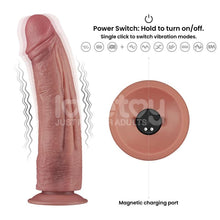Carica l'immagine nel visualizzatore di Gallery, DILDO DUAL DENSITY VIBRANTE 26 cm
