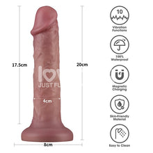 Carica l'immagine nel visualizzatore di Gallery, DILDO DUAL DENSITY VIBRANTE REALISTICO 20 cm