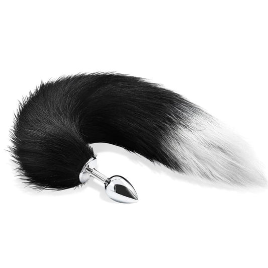 ANAL PLUG BLACK AND WHITE FOXY TAIL