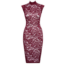 Carica l'immagine nel visualizzatore di Gallery, ABITO SENZA MANICHE IN PIZZO DECORATO