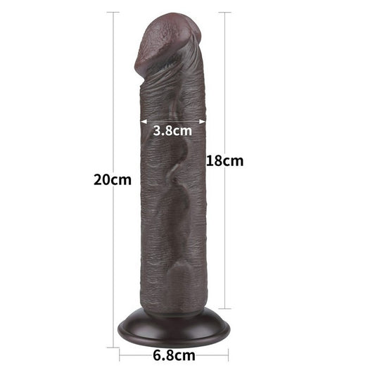 DILDO DOPPIA DENSITA 20 CM NERO