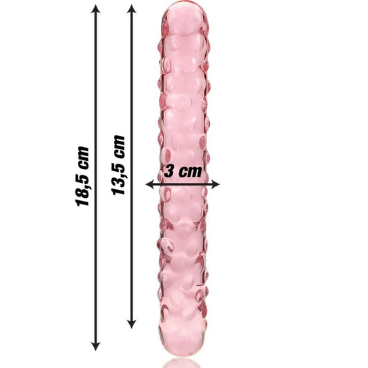 DILDO IN VETRO BOROSILICATO ROSA 18.5 CM