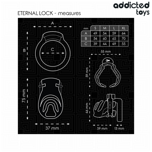 CINTURA CASTITA' 9 CM ETERNAL LOCK