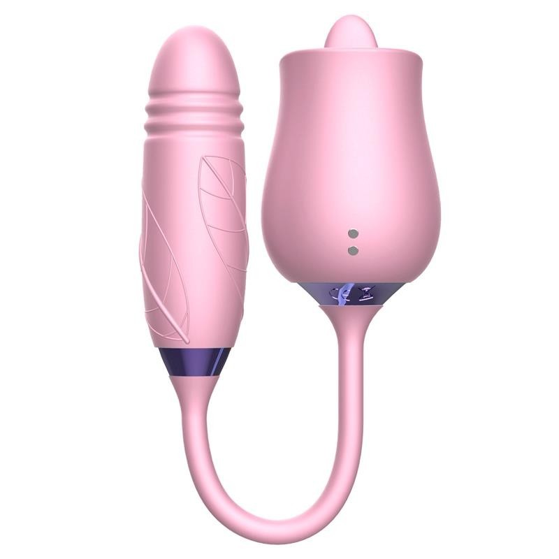 STIMOLATORE CLITORIDEO CON LINGUA E MOVIMENTO CON PARTE ESTERNA PULSANTE
