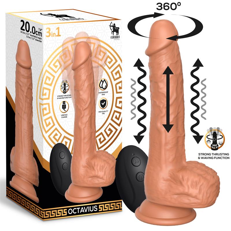 DILDO OCTAVIUS CON SPINTA E ONDEGGIAMENTO CON VIBRAZIONE