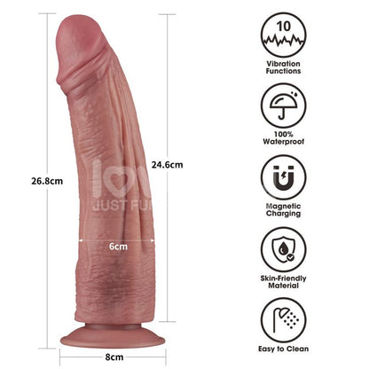 DILDO DUAL DENSITY VIBRANTE 26 cm