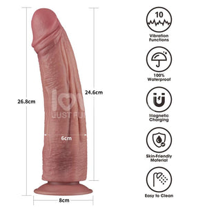 DILDO DUAL DENSITY VIBRANTE 26 cm