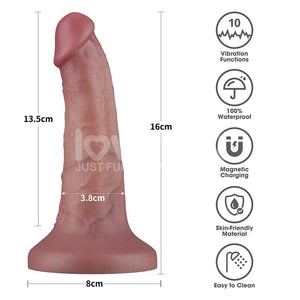 DILDO DUAL DENSITY VIBRANTE 16 cm
