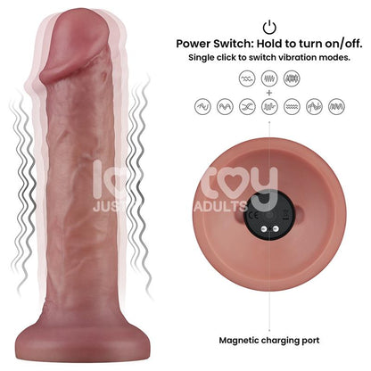 DILDO DUAL DENSITY VIBRANTE REALISTICO 20 cm
