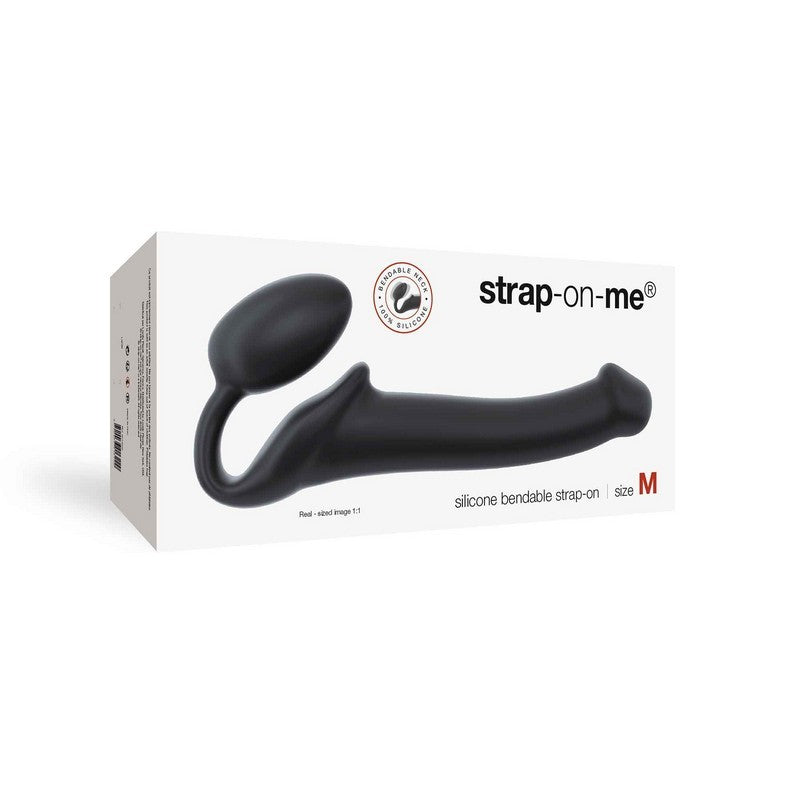 STRAPLESS  DILDO STRAP-ON FLESSIBILE IN SILICONE MORBIDO NERO M