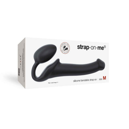 STRAPLESS  DILDO STRAP-ON FLESSIBILE IN SILICONE MORBIDO NERO M