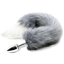 Carica l&#39;immagine nel visualizzatore di Gallery, ANAL PLUG WITH GREY AND WHITE FOXY TAIL
