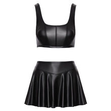 Carica l&#39;immagine nel visualizzatore di Gallery, TOP + GONNA NERO OPACO
