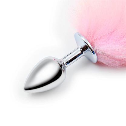ANAL PLUG CODA DI VOLPE ROSA/BIANCO