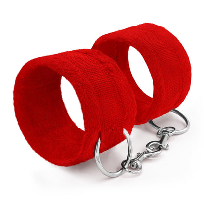 MANETTE  ROSSE IN VELCRO TOUGH LOVE CON CATENA EXTRA DA 40 CM
