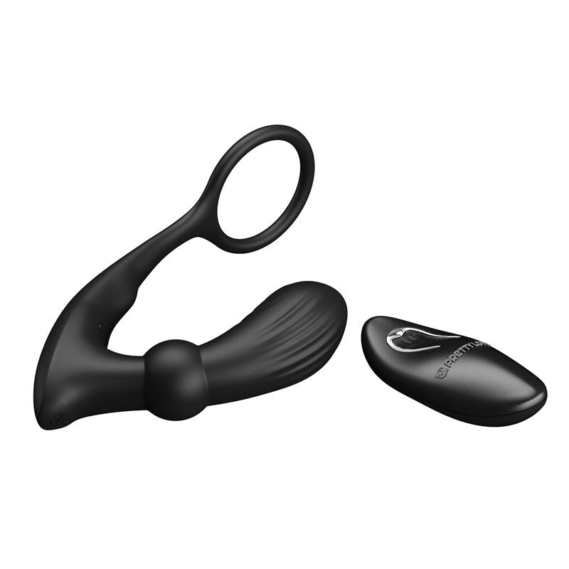 PLUG ANALE PROSTATICO VIBRANTE E PULSANTE CON ANELLO