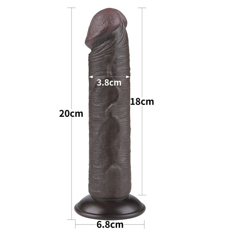 DILDO DOPPIA DENSITA 20 CM NERO
