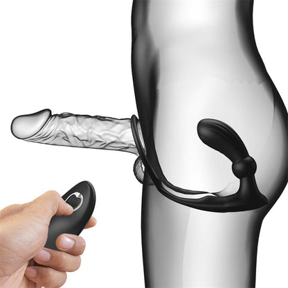 PLUG ANALE PROSTATICO VIBRANTE E PULSANTE CON ANELLO