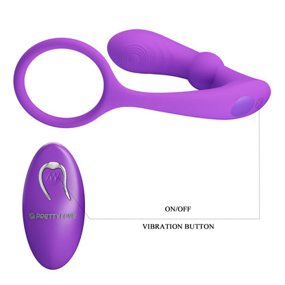 PLUG ANALE PROSTATICO VIBRANTE E PULSANTE CON ANELLO