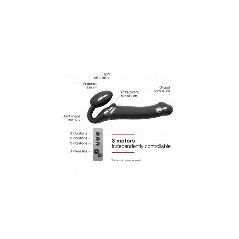 STRAPLESS  VIBRANTE FLESSIBILE IN SILICONE MORBIDO NERO M