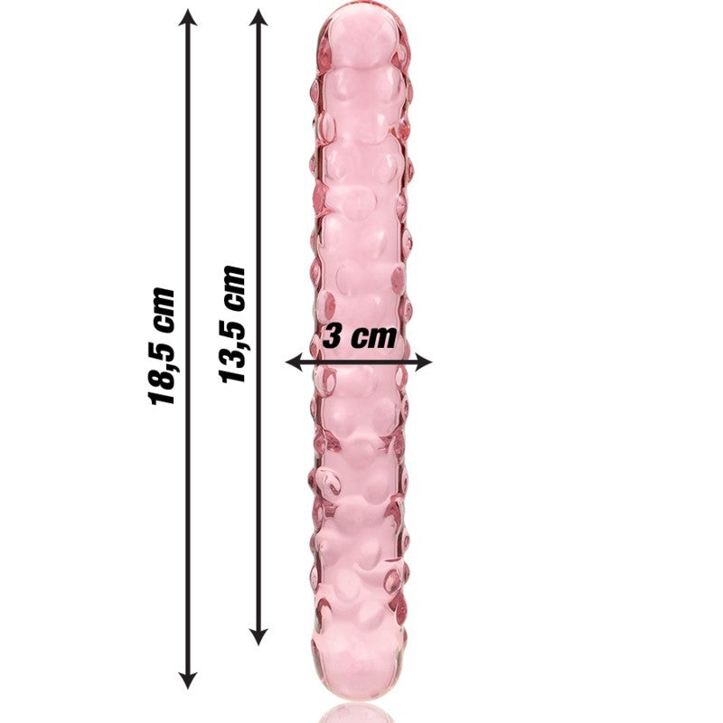 DILDO IN VETRO BOROSILICATO ROSA 18.5 CM