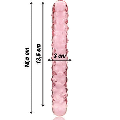 DILDO IN VETRO BOROSILICATO ROSA 18.5 CM