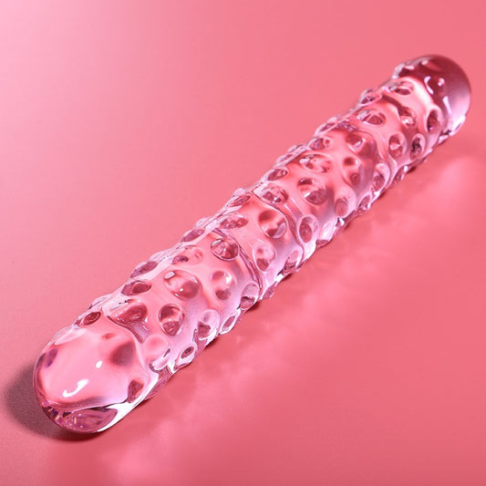 DILDO IN VETRO BOROSILICATO ROSA 18.5 CM