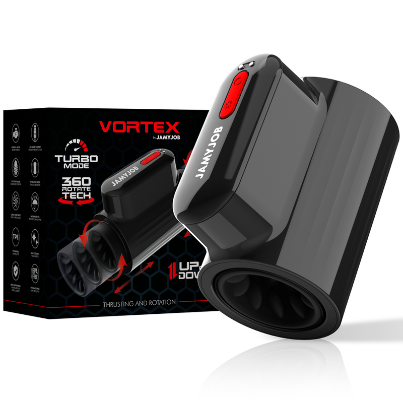 MASTURBATORE CON SPINTA A VORTEX E ROTAZIONE A 360