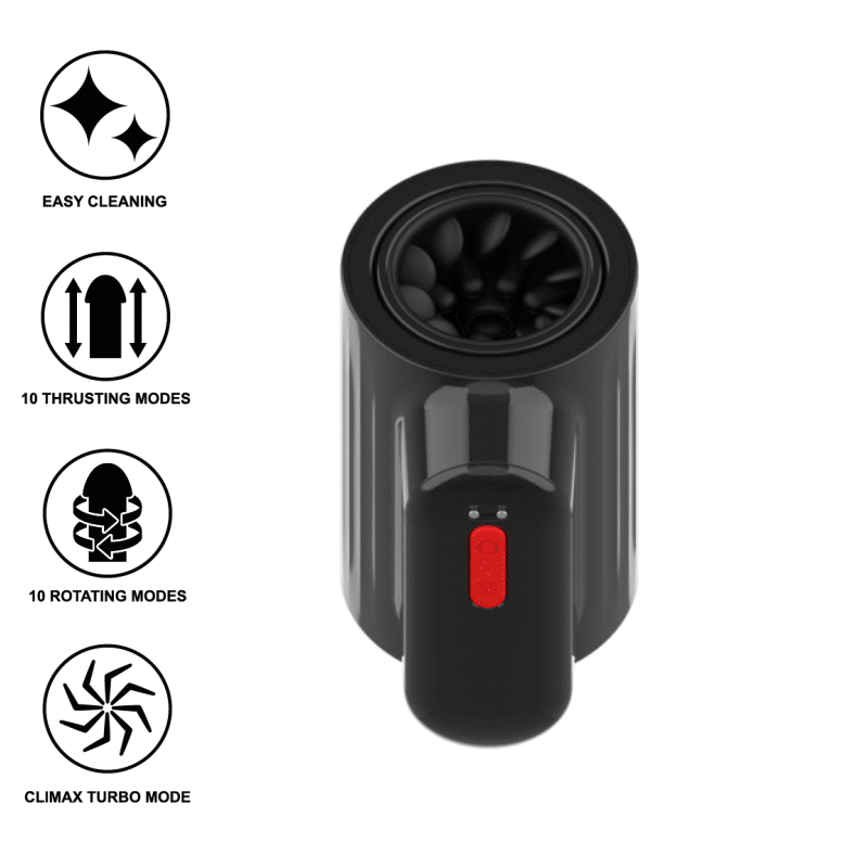 MASTURBATORE CON SPINTA A VORTEX E ROTAZIONE A 360