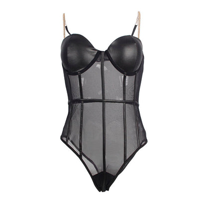BODY CON EFFETTO PELLE LUCIDO