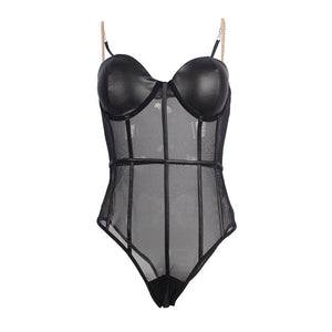 BODY CON EFFETTO PELLE LUCIDO