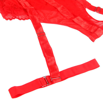 BODY ROSSO CON GIARRETTIERA