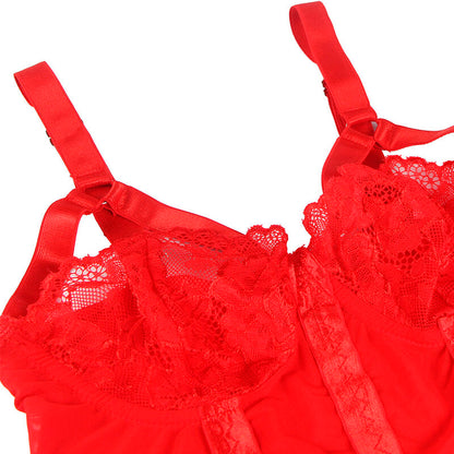 BODY ROSSO CON GIARRETTIERA