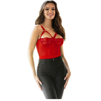 BODY ROSSO CON GIARRETTIERA