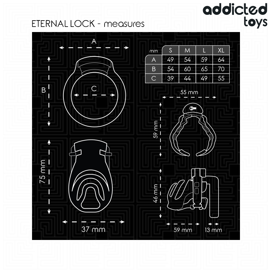 CINTURA CASTITA' 9 CM ETERNAL LOCK