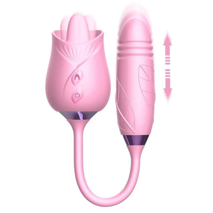 STIMOLATORE CLITORIDEO CON LINGUA E MOVIMENTO CON PARTE ESTERNA PULSANTE