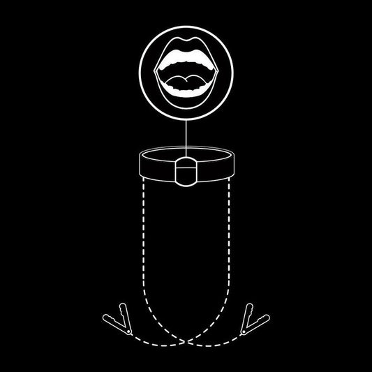 SUBMISSIVE RING GAG WITH NIPPLE CLAMPS