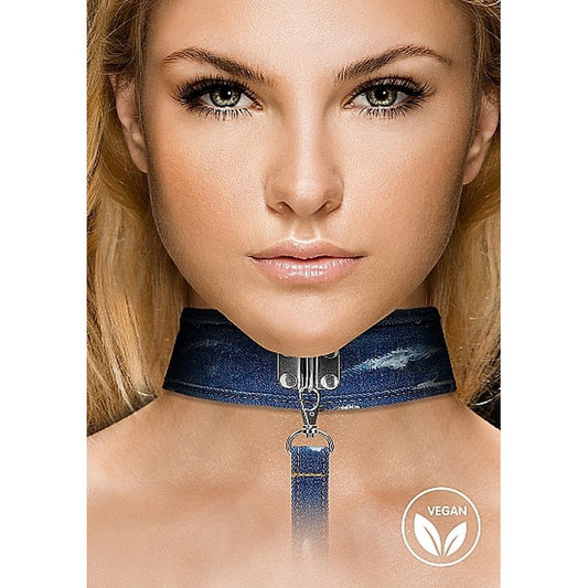 COLLARE E GUINZAGLIO IN DENIM